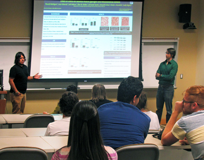 Students present their research during the 4th annual COURI Symposium in April. Photo by Christy Ruby.