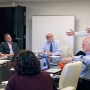 Architect Doug Lowe, president of Facility Planning and Consultants, recently updated UTEP’s Interdisciplinary Research Building Planning Committee during a meeting in Kelly Hall. Photo by / UTEP Communications